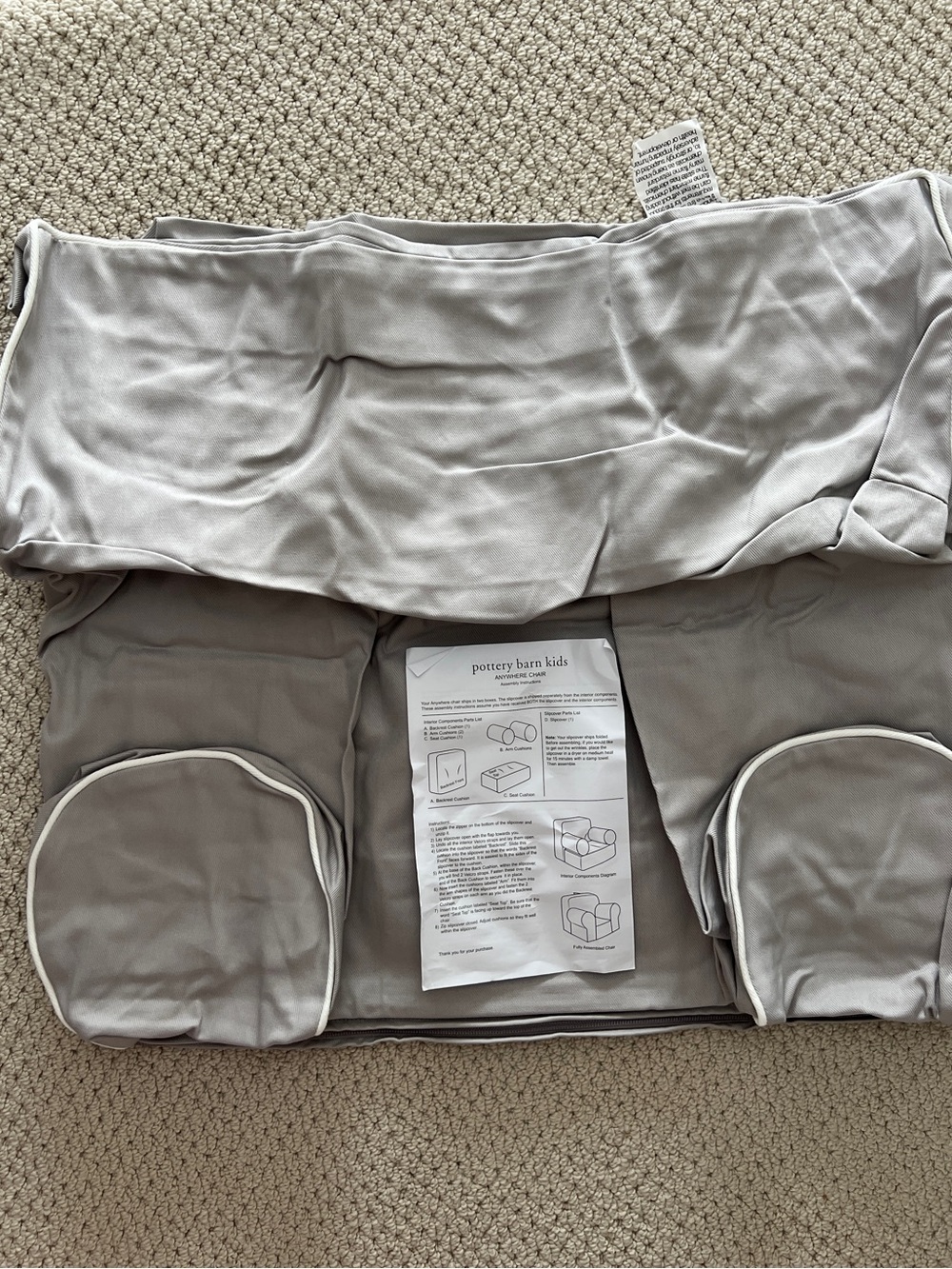 NIP Pottery Barn Kids Gray Anywhere Chair Cover